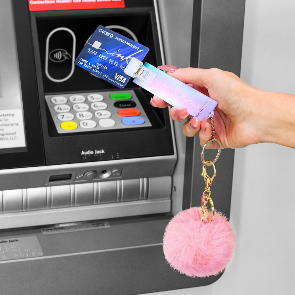 Jiuyekew Card Grabber for Long Nails, Acrylic Debit Bank Card Grabber Keychain for Women Non-Contact Decorative ATM Card Clip Key Rings 30pcs